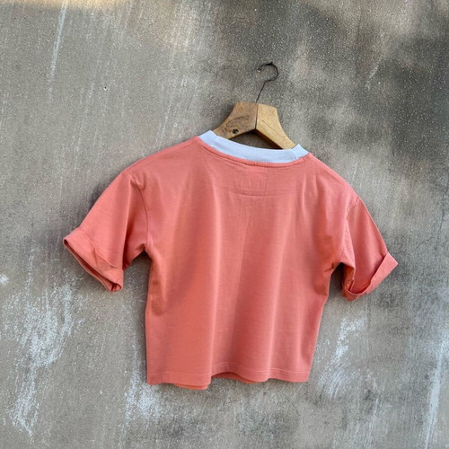 Adidas shirt used, orange, size S-M
