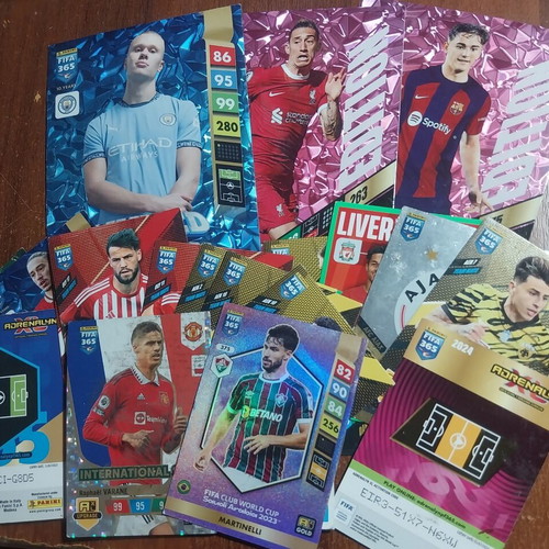 Panini football cards pack of 21, like new with limited editions