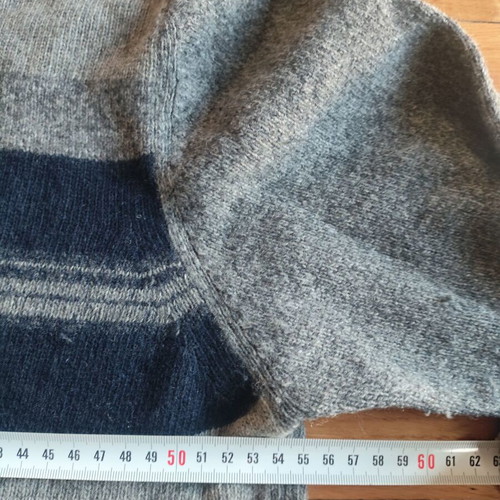Re Del Mare gray and blue wool polo sweater M/L like new
