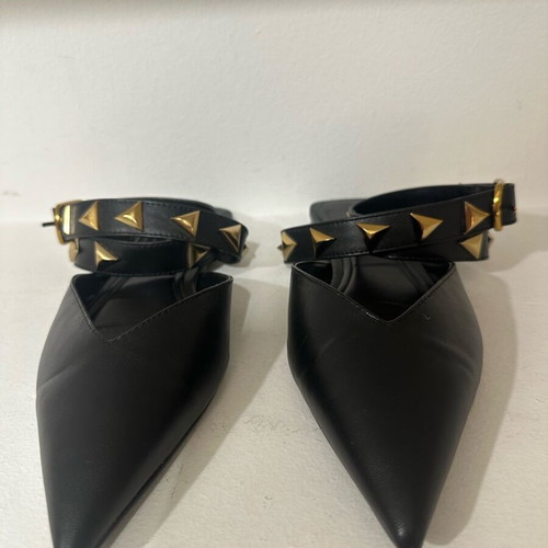 Zara women's mules like new, black with gold studs, size 37
