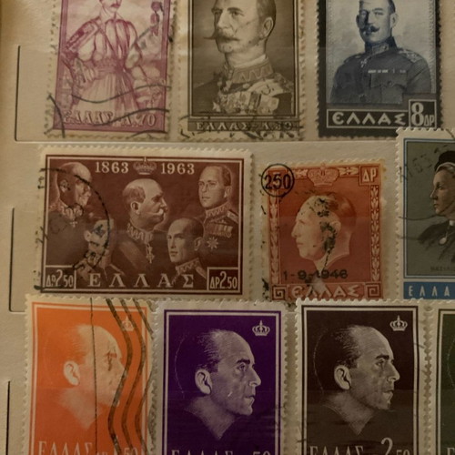 Stamp collection kings of Greece like new, 19 pieces