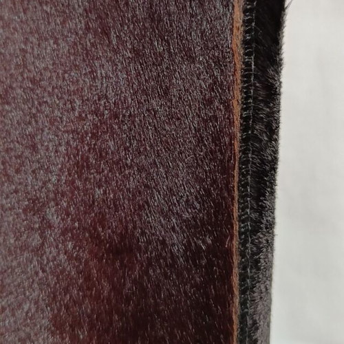 Vintage authentic leather cigarette case with fur, 1970s