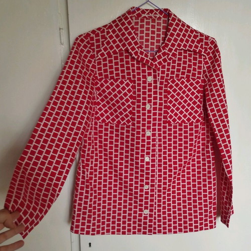 Vintage red ILGWU shirt with white print 1960s like new
