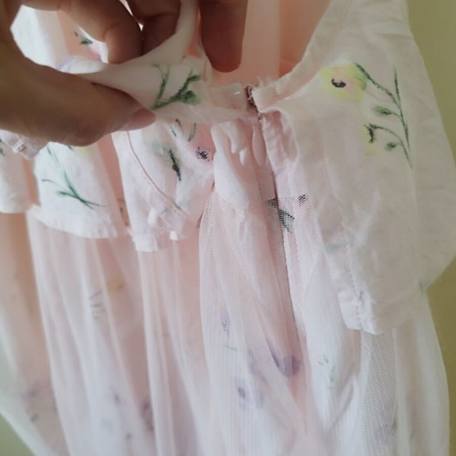 Benetton dress 130cm like new, pink, 100% cotton, side zipper