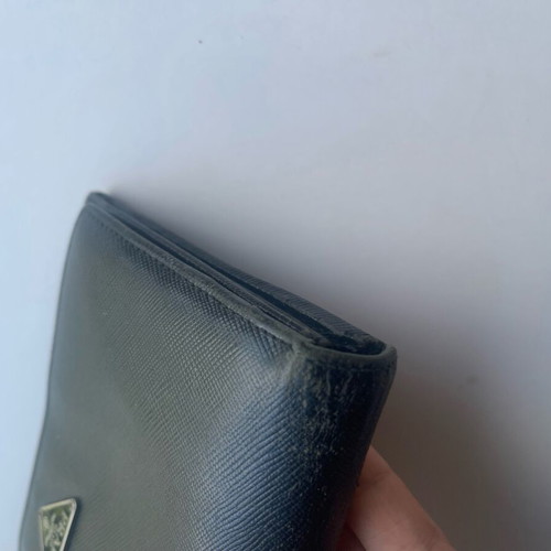 Prada wallet used black, men's model