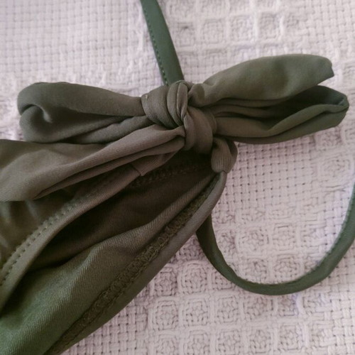 Khaki bikini set like new, medium top and small bottom
