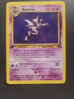 Pokemon TCG Haunter 21/62 Fossil 1st Edition μεταχειρισμένο σε καλή κατάσταση