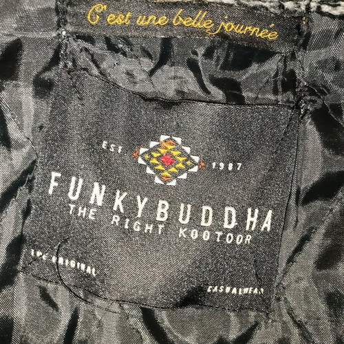 Funky Buddha men's cardigan jacket large like new, black gray
