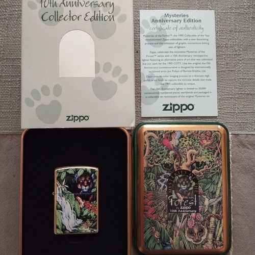 Zippo Mysteries of the Forest 10th Anniversary Limited Edition lighter like new