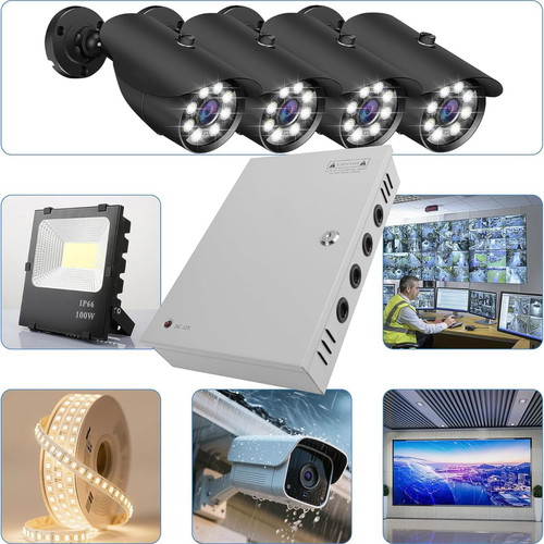 CCTV Power Supply 12V 10A 120W Metal 9-Channel