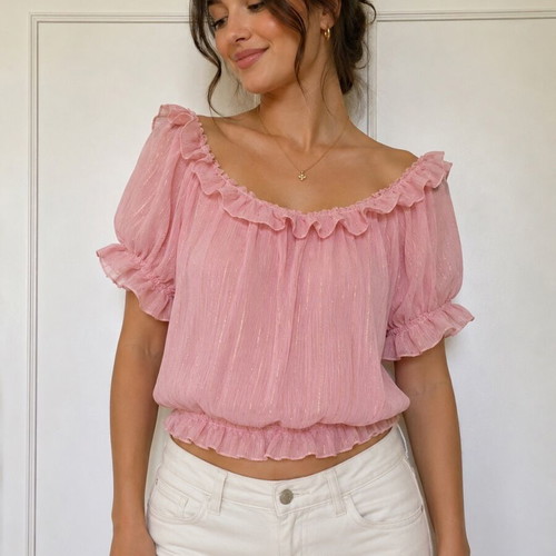 Sheer pink top by Emmanuel Navarro like new, size M