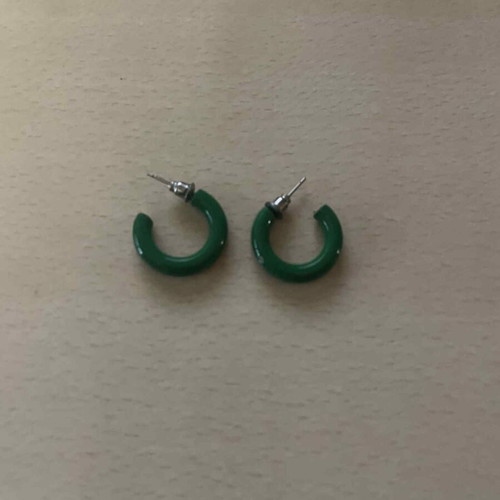 Green earrings used, pair