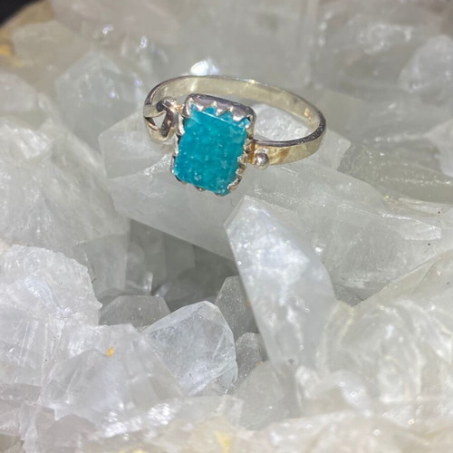 Silver ring with natural turquoise #9 new