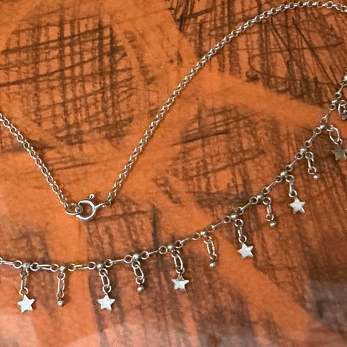 Silver handmade vintage necklace 925 stamped, 48.5 cm