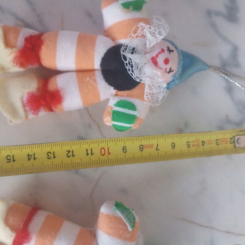 Two cloth clown dolls new