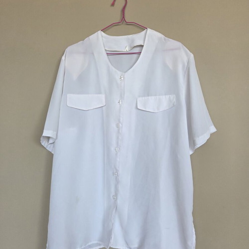 Shirt with shoulder pads like new, white, one size