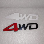 Μεταλλικό σήμα αυτοκινήτου 4WD, 3D ασημί και κόκκινο