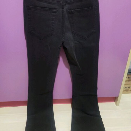 Miss Selfridge flare jeans women's new black XXS