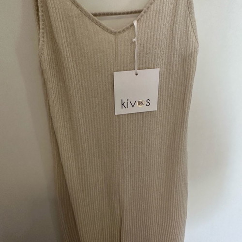 Kivos jumpsuit new, beige gold, size medium