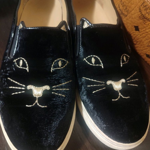 Charlotte Olympia Μαύρες Βελούδινες Μπαλαρίνες Σαν Καινούργιες, Νούμερο 40