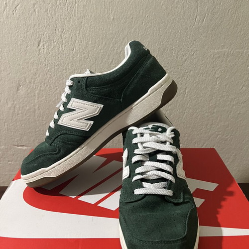 New Balance 480 sneakers size 40.5, dark green and white