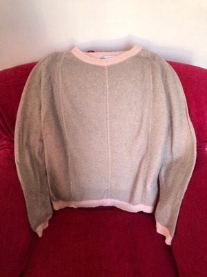 ZARA knitted sweater grey-pink like new, size L with alpaca and wool