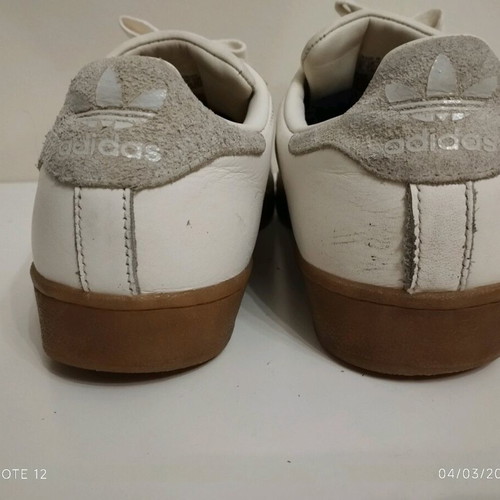 Adidas Superstar used white and grey athletic shoes size 41 and 1/3