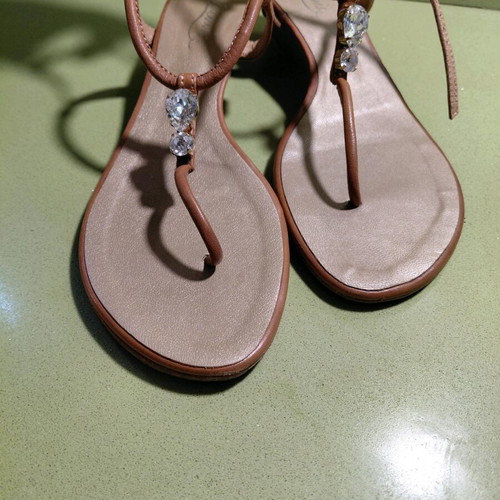 Ioannis leather sandals with rhinestones, size 38, like new