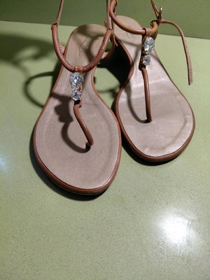 Ioannis leather sandals with rhinestones, size 38, like new