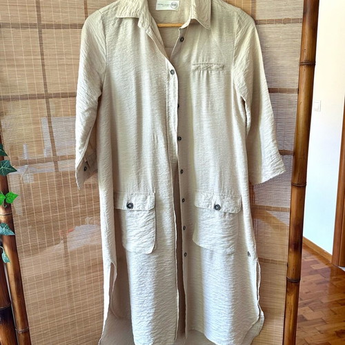 BSB Women’s Long Shirt Size S Like New Beige 3/4 Sleeves
