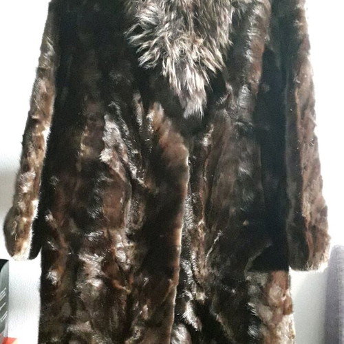 Mink fur coat like new, brown, size L