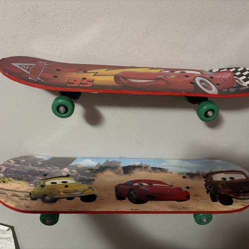 Cars Lightning McQueen Wall Shelves from Skateboards, like new, set of 2