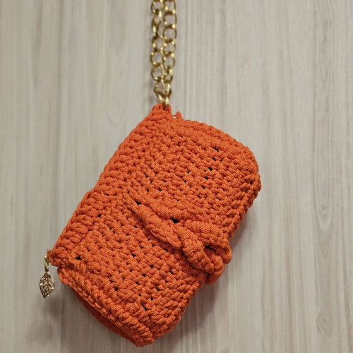 Handmade orange cord bag new