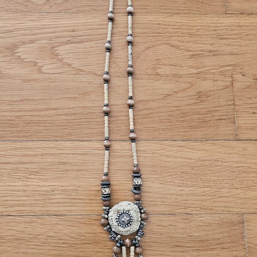 Set of three vintage boho style necklaces used
