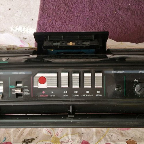 Radio cassette player used with stereo FM-AM sound and battery operation