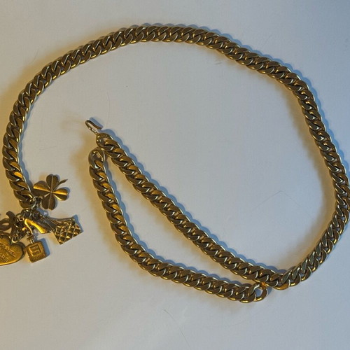 Chanel vintage gold chain belt used, size 90
