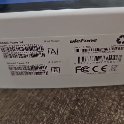 Ulefone Note 14 smartphone like new, turquoise, 16GB, dual SIM
