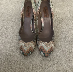 Missoni pastel colored knit fabric heels classic round toe pumps