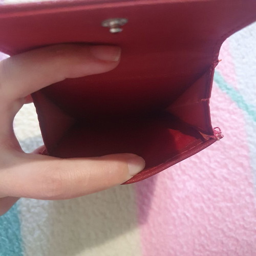 Leather wallet new, red without box