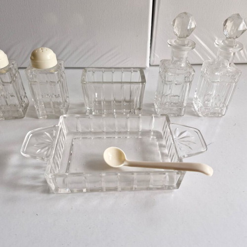 Art Deco table set used, 1940s