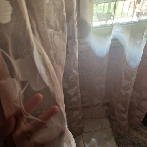Beige curtain large like new for balcony door or window