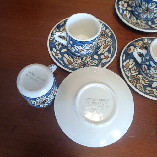Handmade vintage coffee set Lindos Rhodes like new