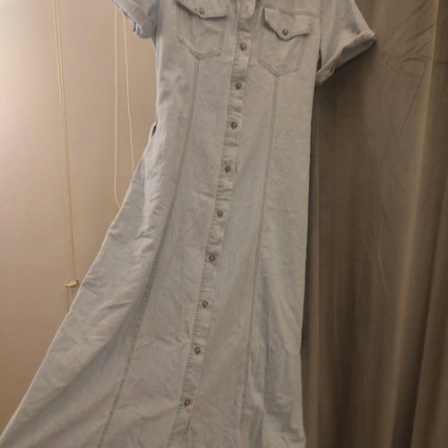 Stradivarius denim dress like new, midi, blue, size L