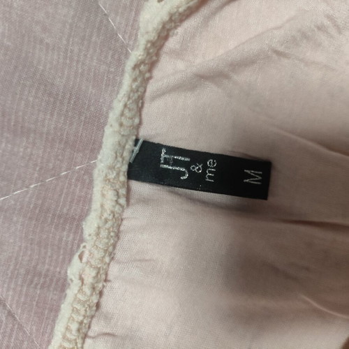 Strapless dress size medium, like new, beige and pink