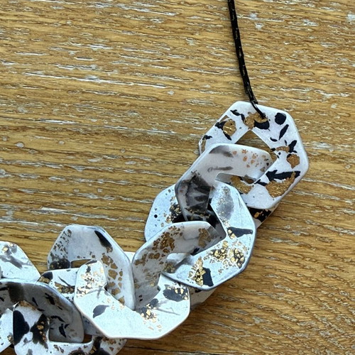 Women's Necklace from Polymer Clay and Steel Chain like new