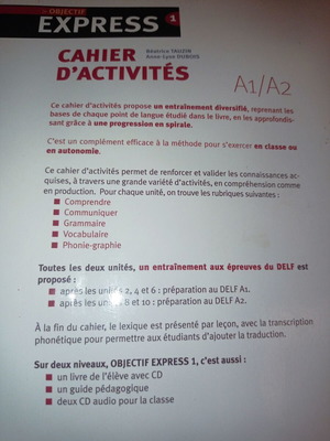 Objectif EXPRESS French exercise book level A1 A2 new