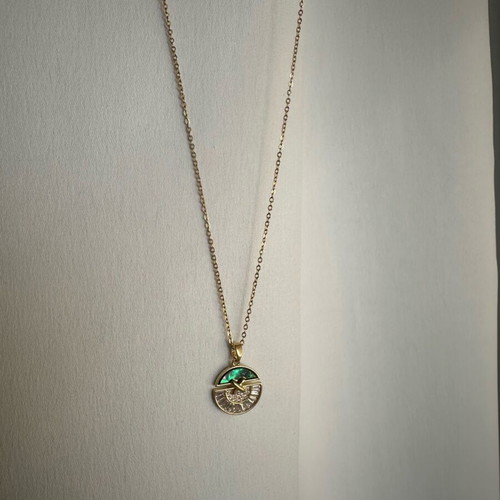 Stainless steel necklace new with zircon 45cm adjustable chain