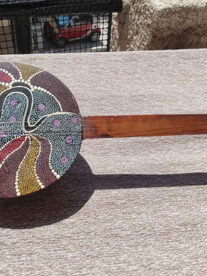 Native Australian Aborigine Musical Instrument like new with traditional decoration 64cm