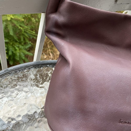 BIBA shoulder bag new, genuine leather faded red and purple