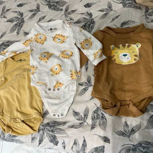 Long-sleeve bodysuits new for 2-4 months, 3 pieces, 100% cotton